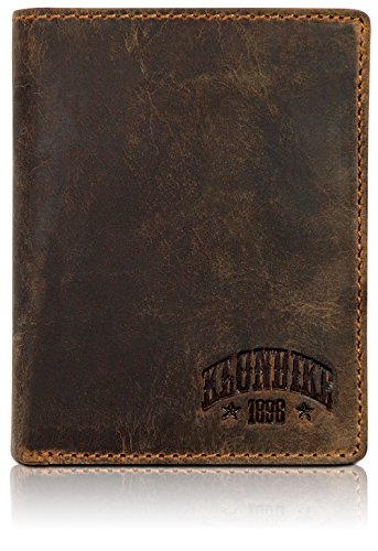 Klondike 1896 'Evan' Carteras Hombre con Monedero, Cartera Hombre Piel en Formato Vertical - Marrón