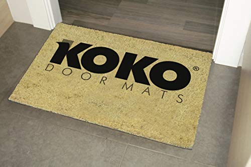 koko doormats Felpudo de Vino y Cerveza para Entrada de Casa Original y Divertido/Fibra Natural de Coco con Base de PVC, 40x60 cm (Bienvenido si traes Vino)