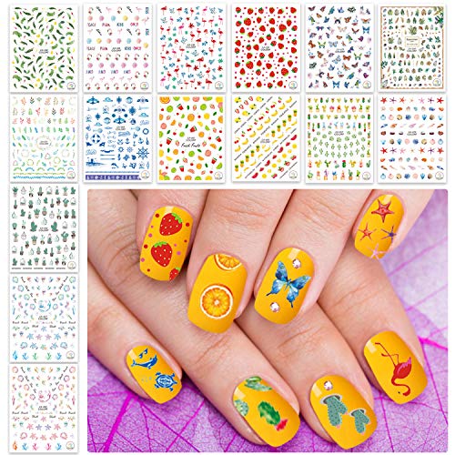 Konsait 1000+ Nail Art Stickers Uñas Decoración Pegatinas de arte- Flor Hojas Flamencos Fores Etiqueta Engomada Del Clavo Tatuaje Tatuajes de Uñas de Verano