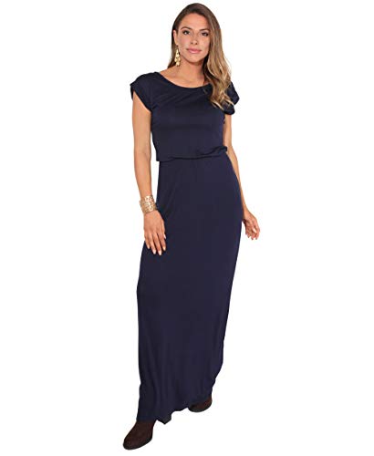 KRISP Vestido Mujer Tallas Grandes Largo Casual Ibicenco De Día Ropa Hippie Online Ofertas, (Azul Marino (3269), 36 EU (08 UK)), 3269-NVY-08