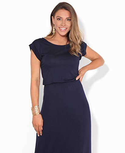 KRISP Vestido Mujer Tallas Grandes Largo Casual Ibicenco De Día Ropa Hippie Online Ofertas, (Azul Marino (3269), 36 EU (08 UK)), 3269-NVY-08