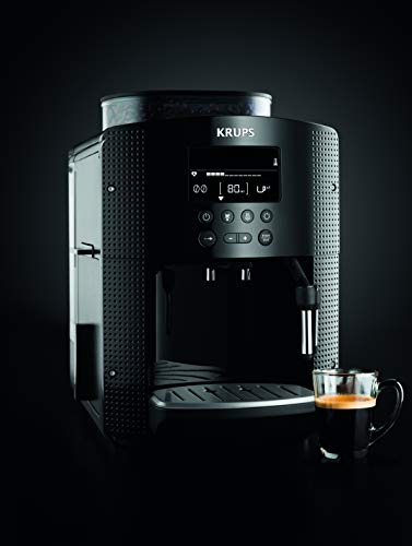 Krups Pisa EA81P0 - Cafetera súper automática, 15 bares, molinillo café cónico de metal, selección de cantidad e intensidad de café, depósito 1.7 L , Función automática vapor, pantalla LCD