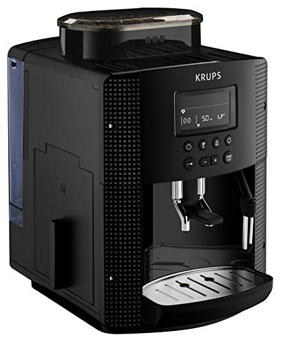 Krups Pisa EA81P0 - Cafetera súper automática, 15 bares, molinillo café cónico de metal, selección de cantidad e intensidad de café, depósito 1.7 L , Función automática vapor, pantalla LCD