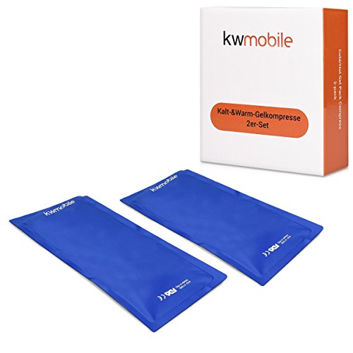 kwmobile 2x Compresa de gel frío y calor - Reutilizable y universal - Gel frío para lesiones de espalda hombro brazo riñones lumbares y rodilla