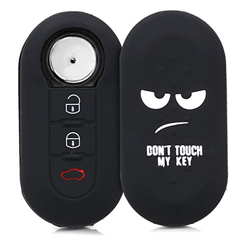 kwmobile Funda Compatible con Fiat Lancia Llave de Coche Plegable de 3 Botones - Carcasa Protectora Suave de Silicona - Don't Touch my Key