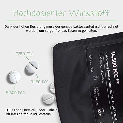 LactoJoy Pastillas de Lactasa 14.500 FCC I Tratamiento de Comprimidos para Intolerancia a la Lactosa I Digestión de la Leche, Queso I Capsulas de Enzimas Digestivas I Vegano I Recarga de 240 Caps