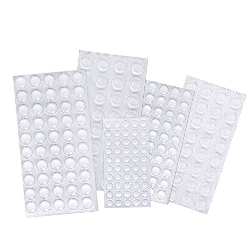 Lagrimas Silicona, JTDEAL 214pcs Gotas Silicona Adhesivas, Topes Adhesivos Transparentes, Almohadilla Autoadhesiva, Pies de Goma Pad Hemisférica de puerta de muebles pad (5 tamaños)