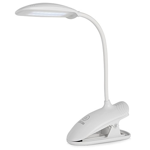 LEDGLE Lámpara Pinza, Lámpara Lectura, Luz de Lectura con Recargable Cable USB, Regulable de 8W Segura para la Vista, Cuello de Cisne Flexible para Lectores Noche, Ninos, Estudio, Cama, Viaje