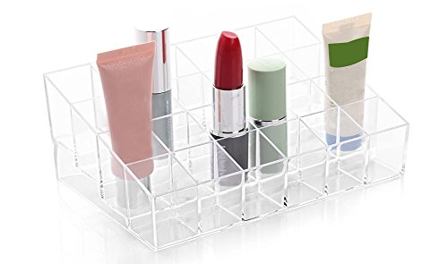 Leisial 24 Soporte para Pintalabios Clara Acrílico Cosméticos Organizador Caso Transparente Cosméticos Pequeño Rack de Muestras (#1)