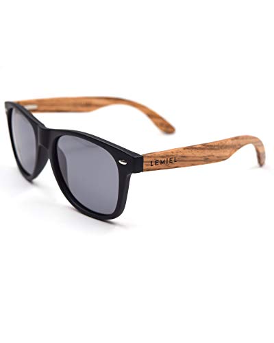 LEMIEL® Xavier ECO SUNGLASSES – Las mejores gafas de sol de madera retro de Alemania – polarizadas – UV400 – hombres y mujeres – Estuche de bambú – Compra una. Plant One