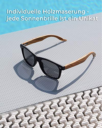 LEMIEL® Xavier ECO SUNGLASSES – Las mejores gafas de sol de madera retro de Alemania – polarizadas – UV400 – hombres y mujeres – Estuche de bambú – Compra una. Plant One