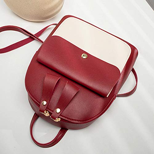 Leobtain Women Backpack Solid Color PU Adjustable Strap Crossbody Mini Stylish Trendy Bag Casual for Shopping