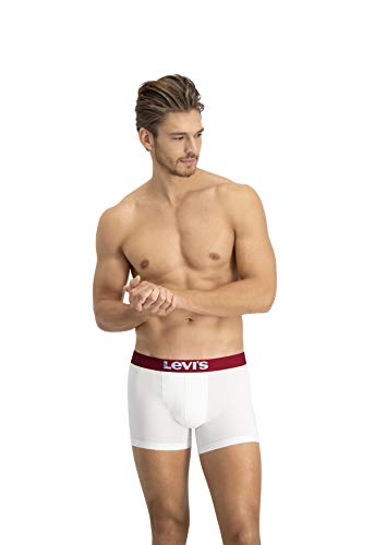 Levi's Levis Men Solid Basic Boxer 2P, Blanco (White/White 317), Medium (Pack de 2) para Hombre