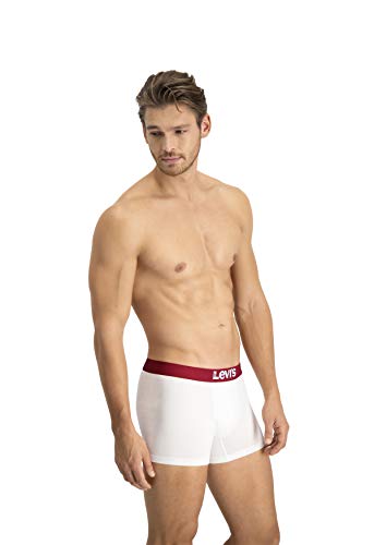 Levi's Levis Men Solid Basic Boxer 2P, Blanco (White/White 317), Medium (Pack de 2) para Hombre