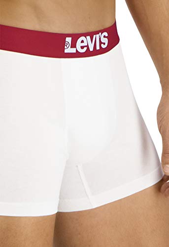 Levi's Levis Men Solid Basic Boxer 2P, Blanco (White/White 317), Medium (Pack de 2) para Hombre