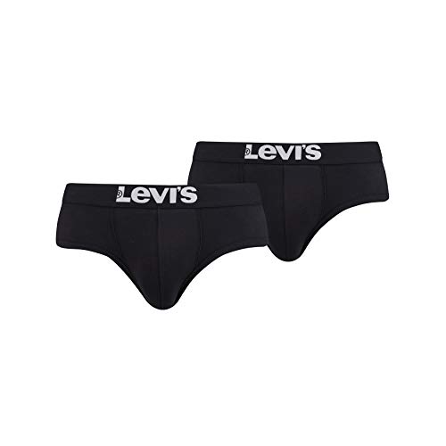 Levi's Levis Men Solid Basic Brief 2P Bóxer, Negro (Jet Black 884), Small (Pack de 2) para Hombre