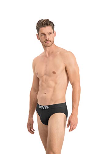 Levi's Levis Men Solid Basic Brief 2P Bóxer, Negro (Jet Black 884), Small (Pack de 2) para Hombre