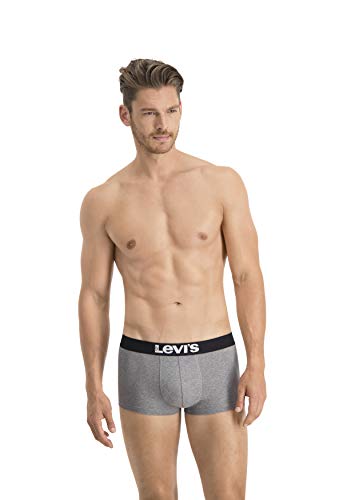 Levi's Levis Men Solid Basic Trunk 2P Bóxer, Gris (Middle Grey Melange 758), Medium (Pack de 2) para Hombre