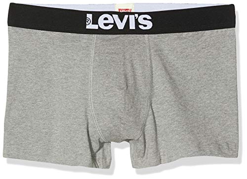 Levi's Levis Men Solid Basic Trunk 2P Bóxer, Gris (Middle Grey Melange 758), Medium (Pack de 2) para Hombre