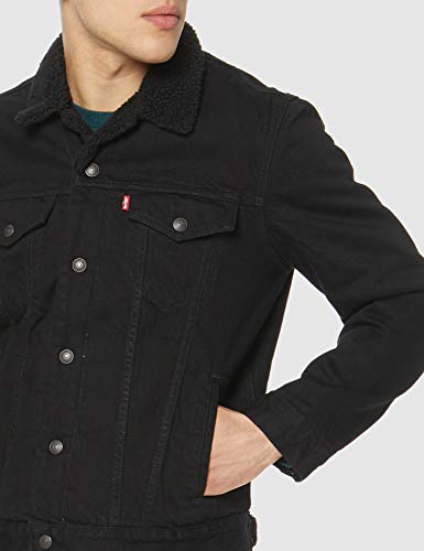 Levi's Type 3 Chaqueta Vaquera, Negro (Berk Sherpa Trucker 0100), Large para Hombre