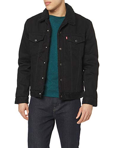 Levi's Type 3 Chaqueta Vaquera, Negro (Berk Sherpa Trucker 0100), Large para Hombre