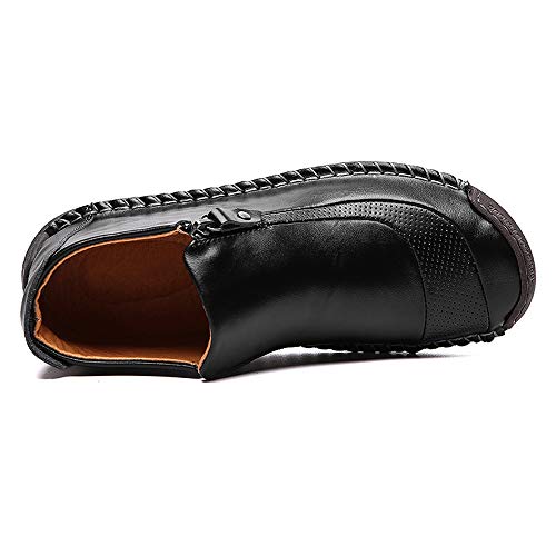 LIEBE721 Botas de Cuero Negro para Hombre Zapatos Náuticos para Hombre Zapatos de Invierno para Hombre Zapatos Cómodos para Hombre Talla 38-48