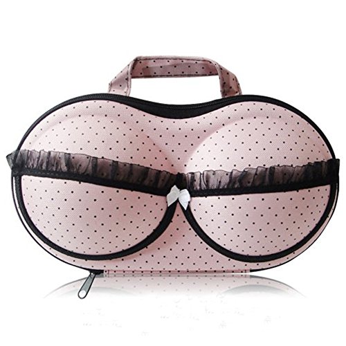 LifeJoy protéger soutien-gorge sous-vêtements Lingerie cas Organisateur Sac de voyage pour rangement &(Noir/Rose Point)