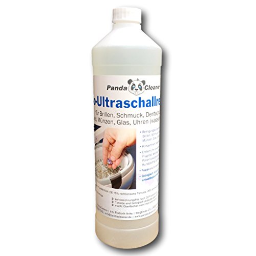 Limpiador ultrasónico PANDACLEANER® para baños de ultrasonidos: concentrado para gafas, joyas, productos dentales, oro, monedas, vidrio, relojes (a prueba de agua) y mucho más. | 1000ml