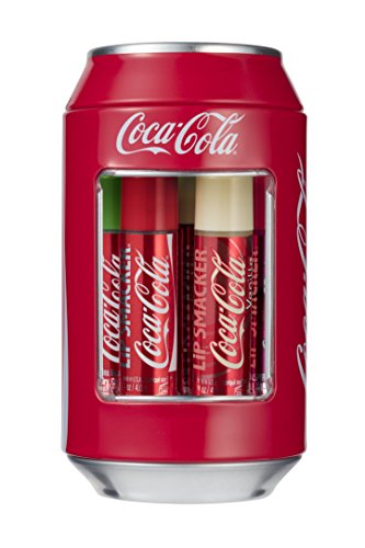 Lip Smacker Caja de metal de Coca Cola con 6 bálsamos labiales de aromas surtidos