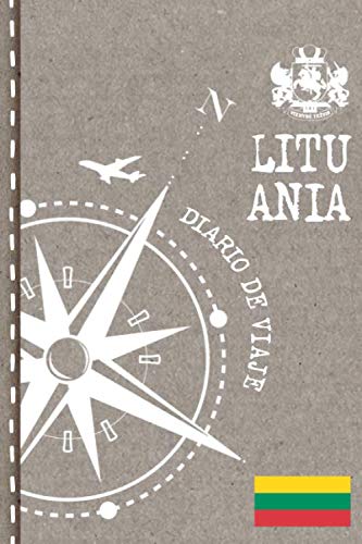 Lituania Diario de Viaje: Libro de Registro de Viajes - Cuaderno de Recuerdos de Actividades en Vacaciones para Escribir, Dibujar - Cuadrícula de Puntos, Bucket List, Dotted Notebook Journal A5