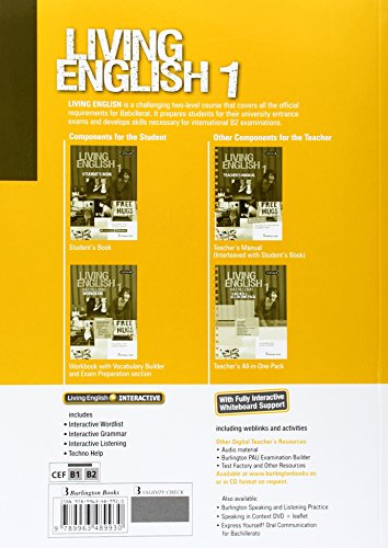 LIVING ENGLISH 1 BACH WB CATALAN ED.14 Burlington Books - 9789963489930