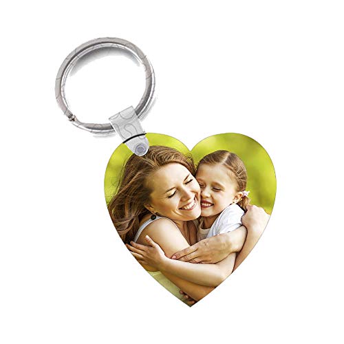 Llaveros Personalizados con Foto Corazón - CREA tu Llavero Personalizado dpi - Lavero Ideal para Parejas - Regalo Mujer - Hombre - Madre - Bebe - Llaveros Originales (UNA Cara)