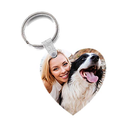 Llaveros Personalizados con Foto Corazón - CREA tu Llavero Personalizado dpi - Lavero Ideal para Parejas - Regalo Mujer - Hombre - Madre - Bebe - Llaveros Originales (UNA Cara)