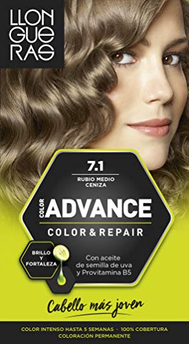 Llongueras Advance Tinte de Cabello Permanente Tono #7.1 Rubio Medio Ceniza