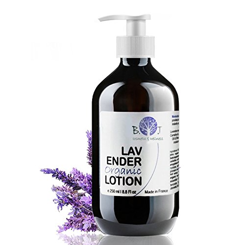 Loción Corporal Hidratante de lavanda Orgánica 250 ml BIO Leche corporal de lujo Cuidado básico calmante para pieles muy secas Cuidado corporal con Aceite esencial de Lavanda