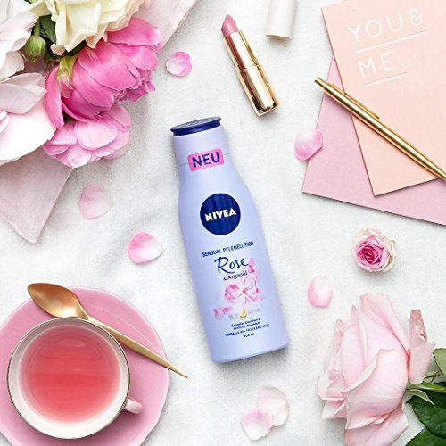 Loción de cuidado Nivea con rosa y aceite de argán, 200 ml