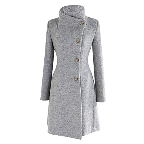 Logobeing Chaqueta Abrigo Mujer Invierno Talla Grande Suéter Abrigo Largo para Mujer Otoño Bolsillo Blusas Manga Larga Estampado Leopardo Moda (L, Gris)