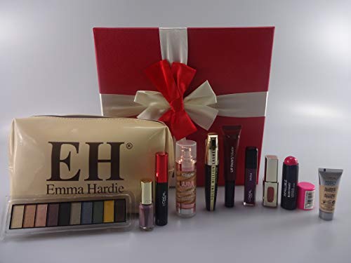 L'Oreal Beauty Blockbuster - Caja de regalo de maquillaje, 10 piezas L'Oreal maquillaje productos en caja de regalo + base gratis + bolsa de maquillaje de Emma Hardie