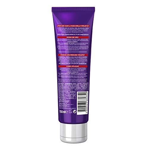 L'Oreal Paris Elvive Color Vive - Mascarilla Violeta Matizadora para Pelo Teñido, Rubio, Decolorado o Gris - Pack Ahorro de 3 Unidades x 150 ml, Total: 450 ml