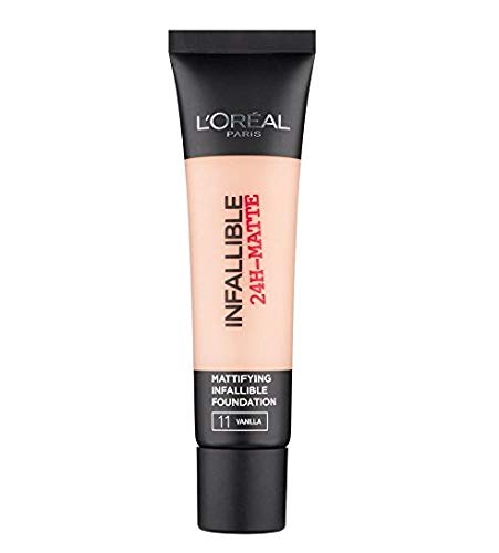 L'Oréal Paris Make-Up Designer Infallible 24H Matte 11 Vanilla Tubo Líquido - base de maquillaje (Vanilla, Piel Iluminada, Piel mixta, Piel normal, Tubo, Líquido, Mate)