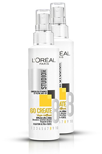 L'Oréal Paris Studio Línea Go Create Spray de fijación Ultrafuerte para el cabello 150 ml – Lote de 2