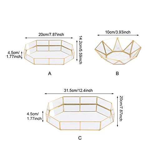 Los organizadores cosméticos Caja de almacenamiento cosmética - Placas pendientes del collar de cristal de oro cosmética bandejas de belleza maquillaje organizador de la joyería pulsera de contenedore