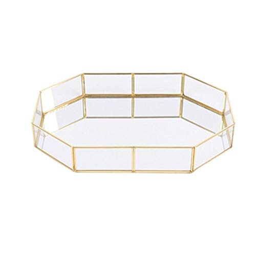 Los organizadores cosméticos Caja de almacenamiento cosmética - Placas pendientes del collar de cristal de oro cosmética bandejas de belleza maquillaje organizador de la joyería pulsera de contenedore