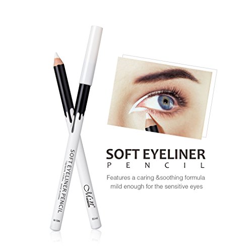 Lote 12pcs Lápices Palo Resaltador de Sombra de Ojo Eyeliner Impermeable Duradero Blanco