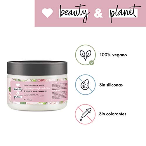 Love Beauty and Planet Mascarilla Capilar para Cabello teñido, Manteca de Murumuru y Rosa Vegana - 300 ml