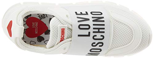 Love Moschino Ja1514, Zapatillas de Gimnasia para Mujer, Blanco (Bianco 100), 40 EU