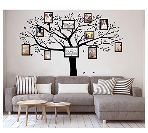 LUCKKYY Vinilo Gigante Bdecoll PVC, Negro, Adhesivo de Pared, árbol, Rama de Vinilo con Fotos, extraíbles