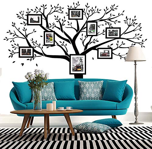 LUCKKYY Vinilo Gigante Bdecoll PVC, Negro, Adhesivo de Pared, árbol, Rama de Vinilo con Fotos, extraíbles