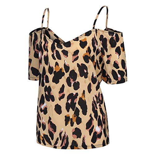 Luckycat Mujer Camisola de Verano Cami Tank Tops Dama Color Solido Correa Suelta Columpios con Volantes Blusa Camiseta sin Mangas Chaleco con Estampado De Leopardo para Mujer Camiseta Informal T Shirt