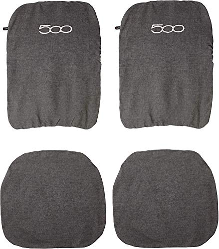 Lupex Shop Fundas de Asiento para Fiat 500, Color Liso, diseño de Tela Vaquera Negra